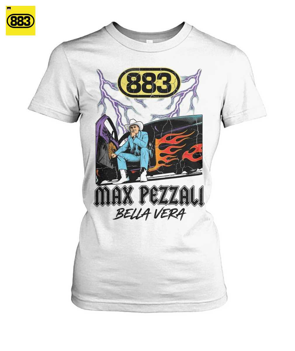 Max Pezzali Merch: 883 Bella Vera Maglietta - Stile Fumetto Vintage - Image 4