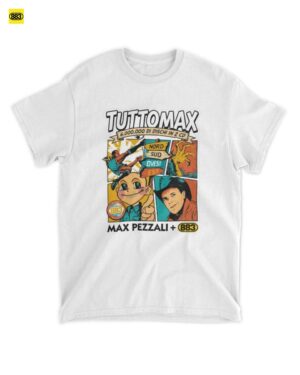 Maglietta 883 Max Pezzali TuttoMax Stile Fumetto Retro T-Shirt Unisex