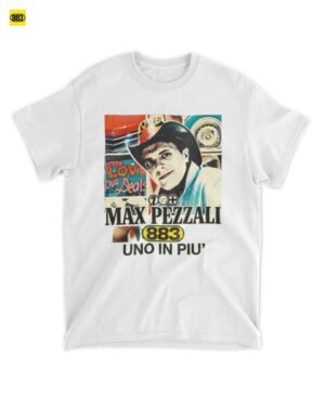 T-Shirt Unisex 883 & Max Pezzali Uno In Più Vintage Country Pop in Cotone